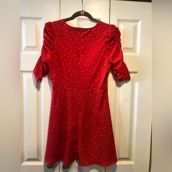 Nasty Gal Red Mini Dress with White Polka Dots - Picture 2 of 2